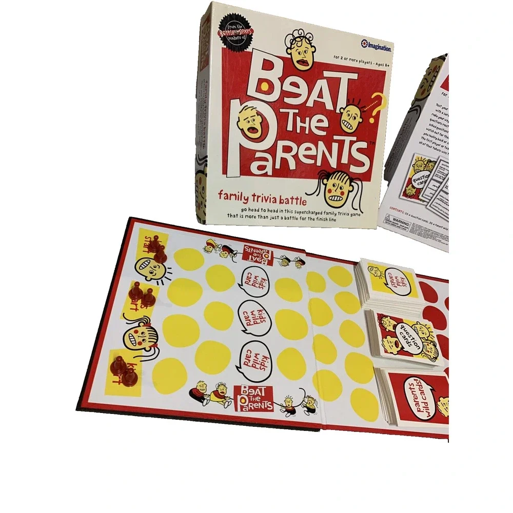 Beat The Parents Board Game Family Trivia Battle Ages 8+ Family Fun Complete